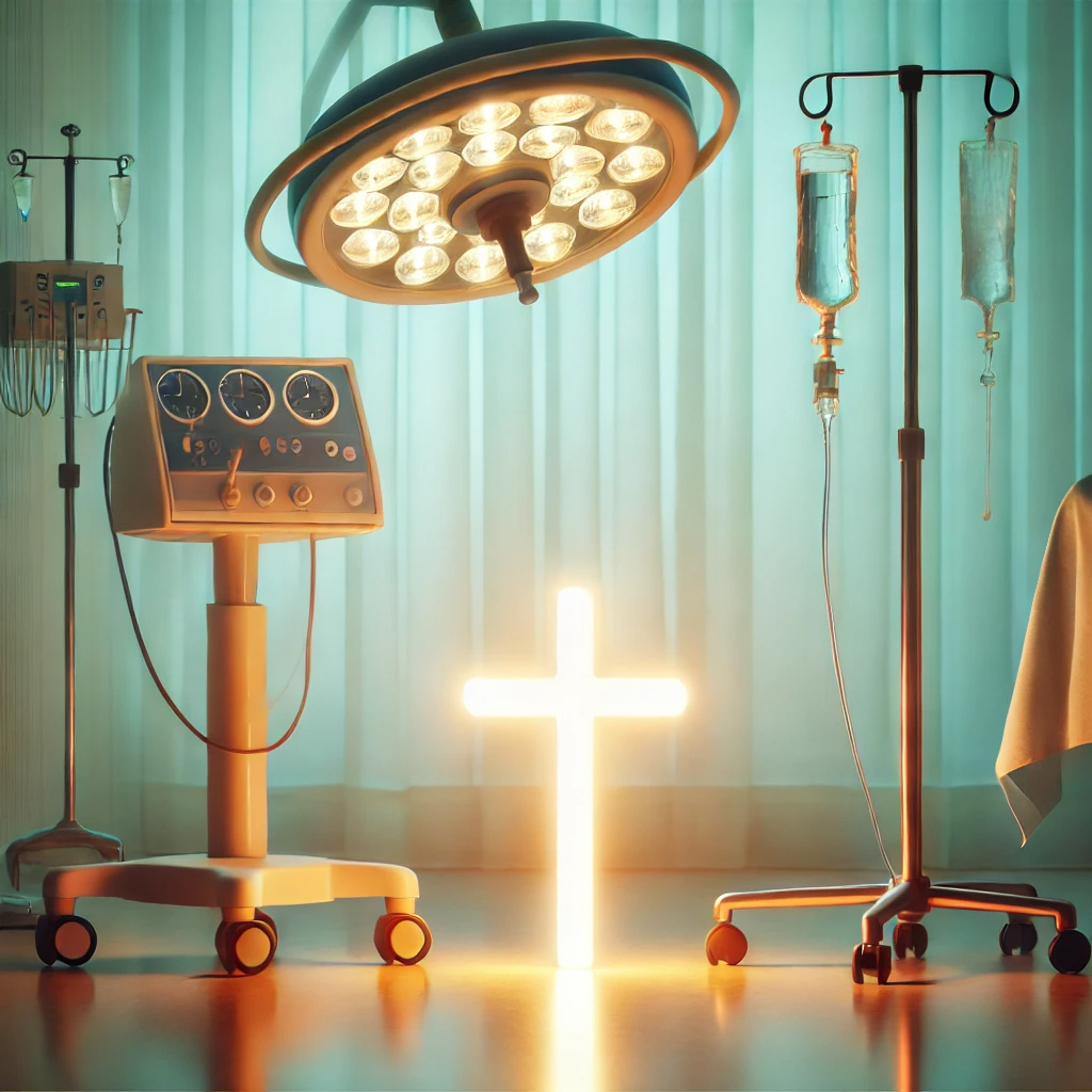 Image of a cross in a hospital room 