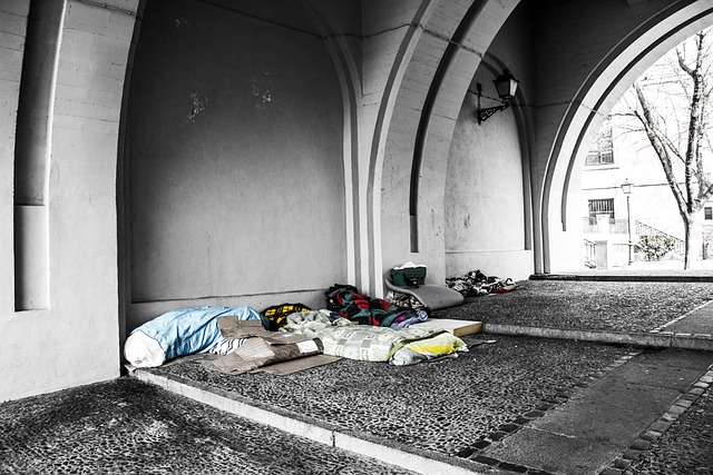 the Bible and homelessness--image of blankets the homeless use